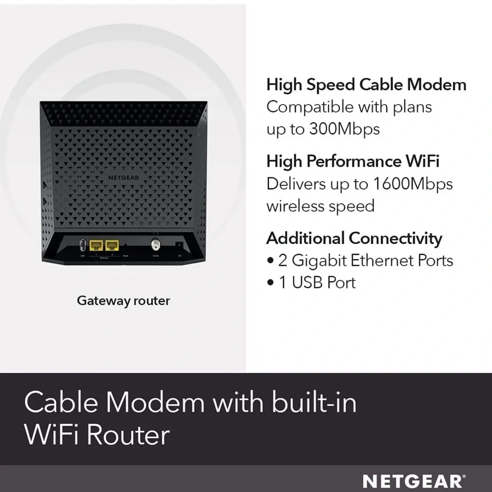 Netgear AC1600 WiFi Cable Modem Router - Picture 2 of 11